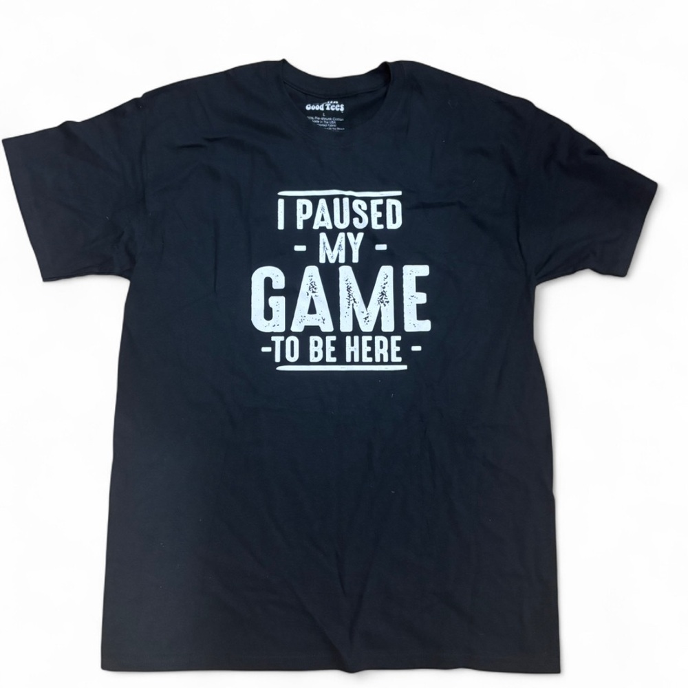 Spencer's Black Tee with White Gaming Print